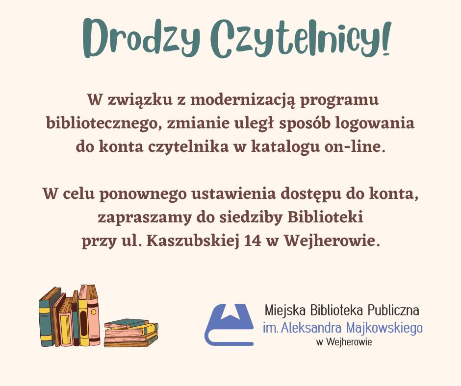 Biblioteka Wejherowo: Logowanie do konta czytelnika...