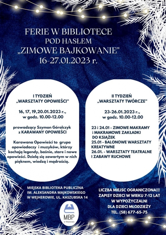 UM Wejherowo: Ferie zimowe w bibliotece