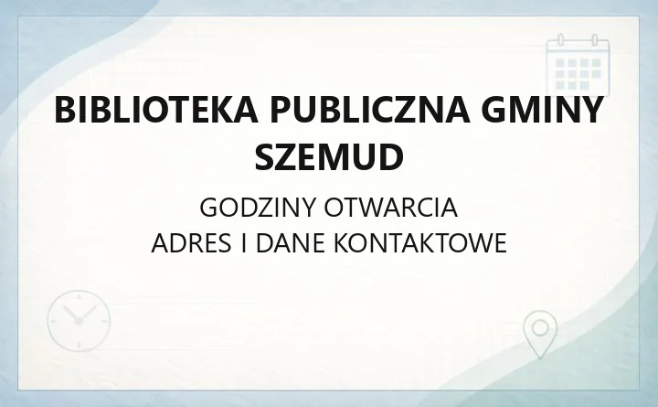 Biblioteka Publiczna Gminy Szemud - kontakt, karta biblioteczna i katalog online