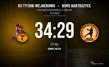 [PIŁKA RĘCZNA] KS Tytani Wejherowo – BSMS Bartoszyce 34:29 w I Lidze Mężczyzn (Grupa A)
