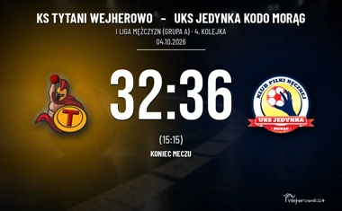 [PIŁKA RĘCZNA] I Liga Mężczyzn (Grupa A): KS Tytani Wejherowo – UKS Jedynka KODO Morąg 32:36