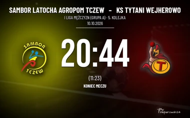 [PIŁKA RĘCZNA] 44 bramki wejherowian w Tczewie – Sambor Latocha Agropom Tczew – KS Tytani Wejherowo 20:44 w I Lidze Mężczyzn (Grupa A)