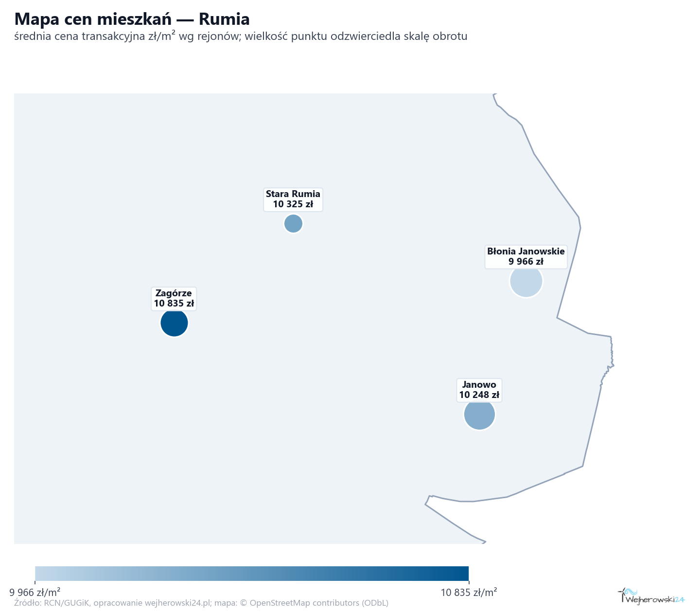 Mapa cen mieszkań - Rumia