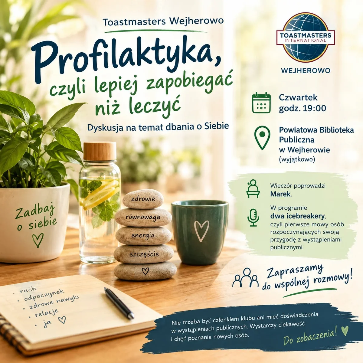 Grafika promocyjna wydarzenia Profilaktyka, czyli lepiej zapobiegać niż leczyć w Wejherowie