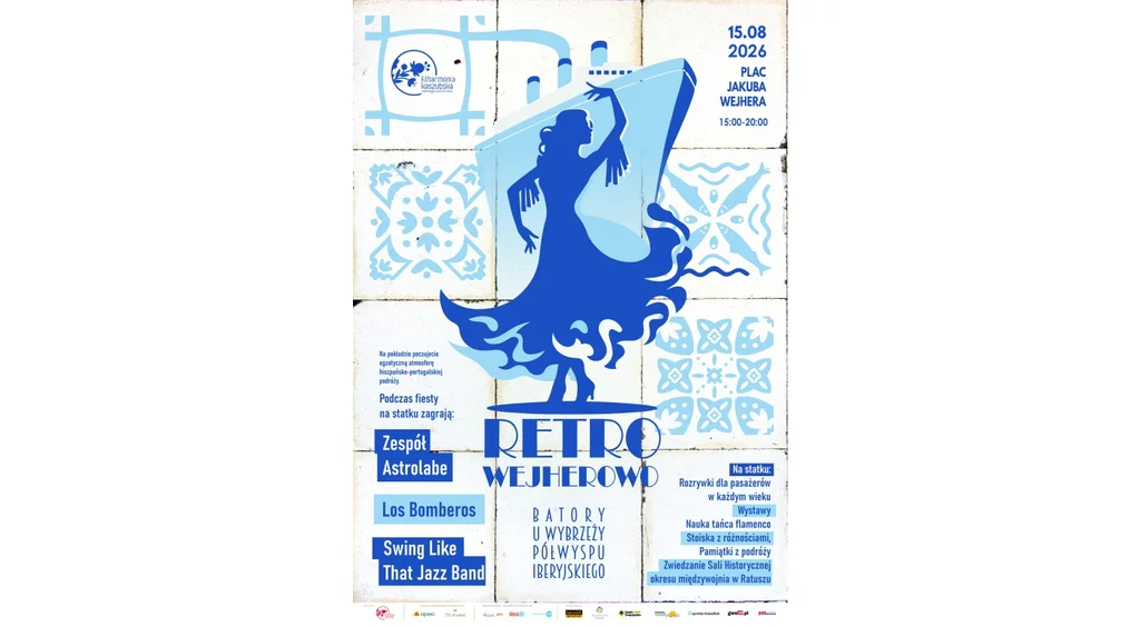Grafika promocyjna wydarzenia RETRO WEJHEROWO – „Batory u wybrzeży Półwyspu Iberyjskiego”