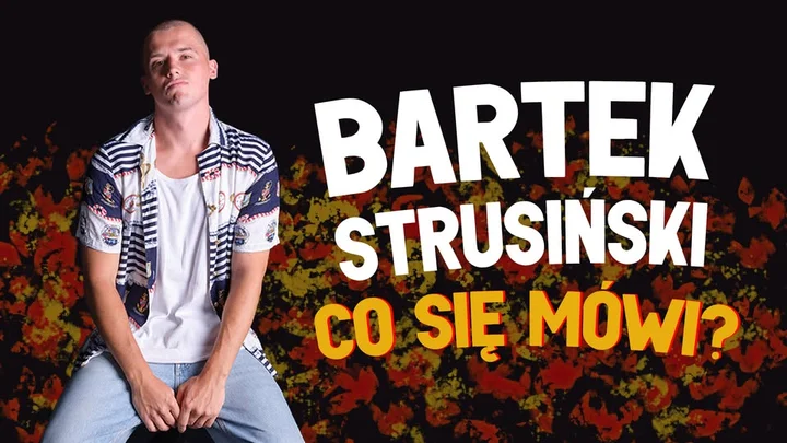 Grafika promocyjna wydarzenia Stand-up WEJHEROWO! Bartek Strusiński — „CO SIĘ MÓWI?” w Wejherowie