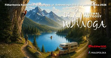 Grafika promocyjna wydarzenia 14. FESTIWAL PRZYGODY WANOGA 2026