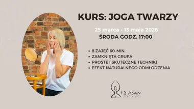Grafika promocyjna wydarzenia Joga twarzy — kurs w Wejherowie (start 25 marca 2026)