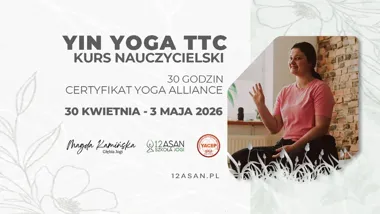 Grafika promocyjna wydarzenia Kurs nauczycielski yin jogi 30h — certyfikat YACEP® (Wejherowo, majówka 2026)