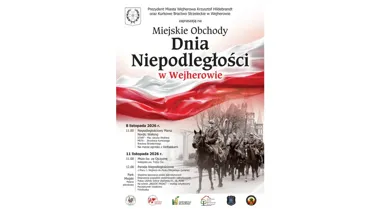 Grafika promocyjna wydarzenia Miejskie Obchody Dnia Niepodległości w Wejherowie