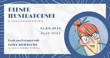 Grafika promocyjna wydarzenia Plener ilustratorski z Anią Oparkowską podczas RETRO WEJHEROWO