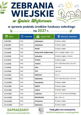 Grafika promocyjna wydarzenia Zebrania Wiejskie 2026