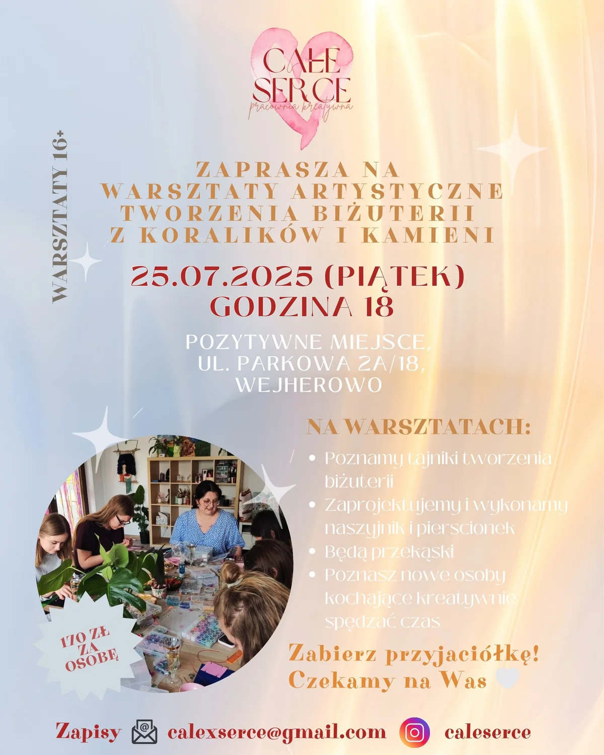 Grafika promocyjna wydarzenia Warsztaty ręcznego tworzenia biżuterii w Wejherowie
