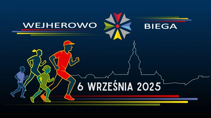 Obrazek przedstawia grafikę promocyjną wydarzenia Festyn rekreacyjno-sportowy z biegami w Parku Miejskim Wejherowo