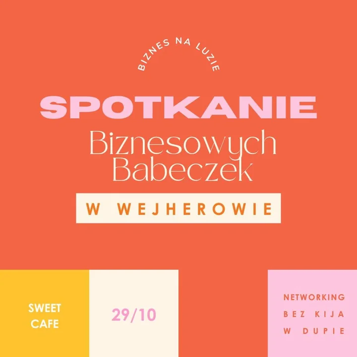 Grafika promocyjna wydarzenia Wejherowo: Spotkanie Biznesowych Babeczek — networking na luzie