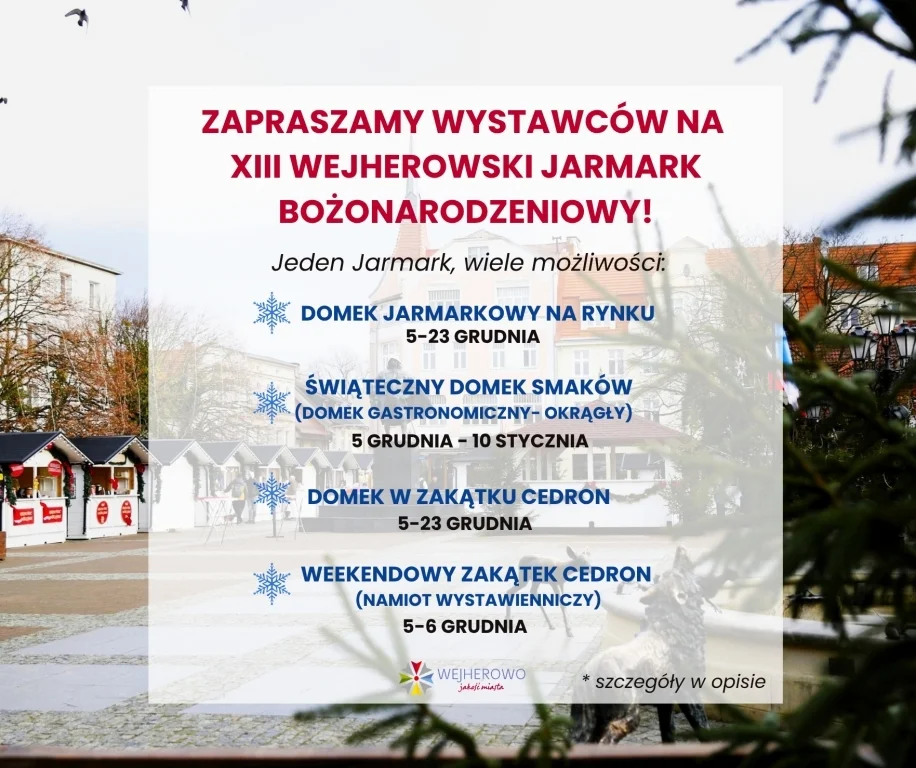 Grafika promocyjna wydarzenia XIII Wejherowski Jarmark Bożonarodzeniowy