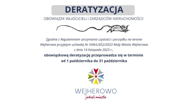 Właściciele nieruchomości w Wejherowie muszą przeprowadzić deratyzację