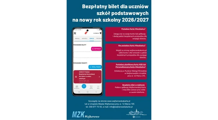 Darmowe przejazdy dla uczniów w Wejherowie. Bez tej pieczątki nie będzie wniosku