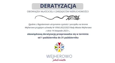 Właściciele nieruchomości w Wejherowie muszą przeprowadzić deratyzację