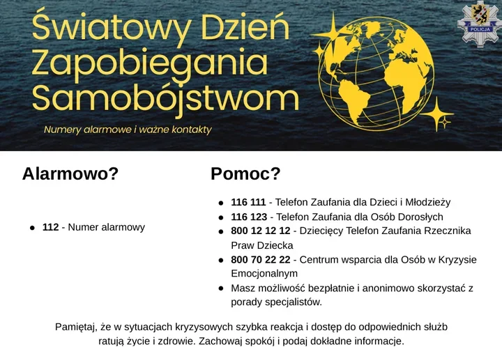 Jedna wiadomość może uratować życie. Policja podaje konkretne dane