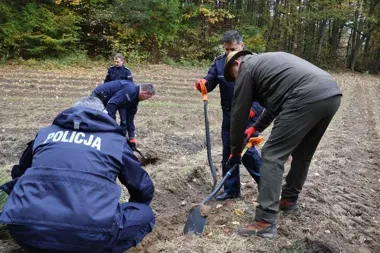 Policjanci z Wejherowa chwycili za łopaty. Wspólnie sadzili drzewa