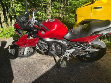 W Sopieszynie motocykl zjechał na przeciwny pas - skończyło się mandatem